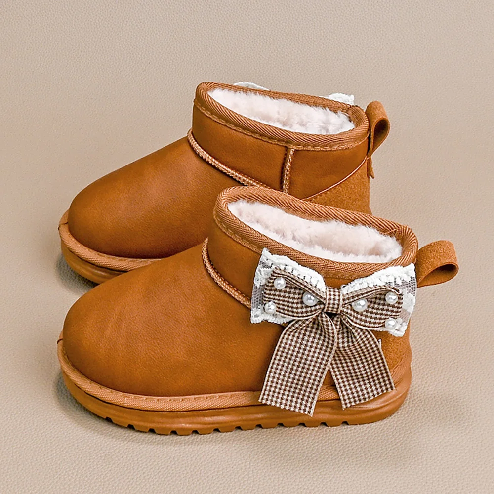 

Толстые теплые плюшевые ботинки для детей, непромокаемые детские зимние ботинки из искусственной кожи, трендовые модные теплые ботинки для мальчиков и девочек-подростков