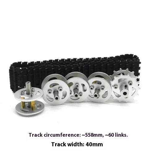 Intelligente wagenaccessoires, koppeling met een binnendiameter van 4 mm, plastic tracks tankwagen DIY-kit, metalen dragende aandrijfwielonderdelen