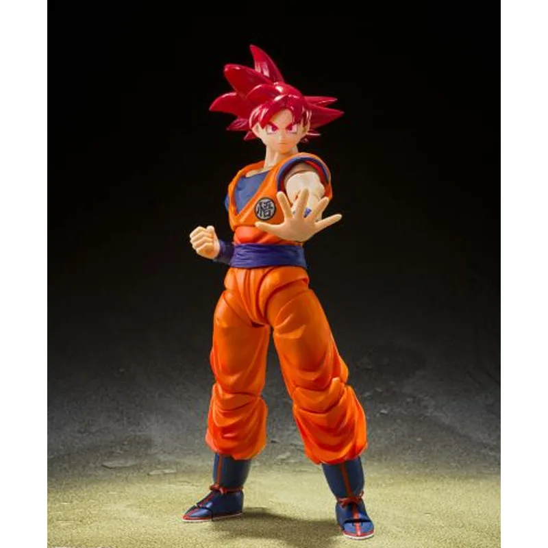 Bandai original s.h. figuarts super saiyan deus son goku dragon ball anime figura de ação montagem modelo brinquedos modelo presentes para meninos