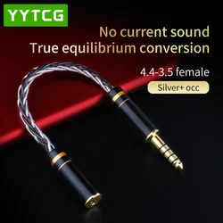 단결정 구리 순수 실버 커넥터 어댑터, 암 밸런스드 오디오 변환 케이블, 2.5mm, 3.5mm, 4.4mm, 2.5mm, 3.5mm, 4.4mm
