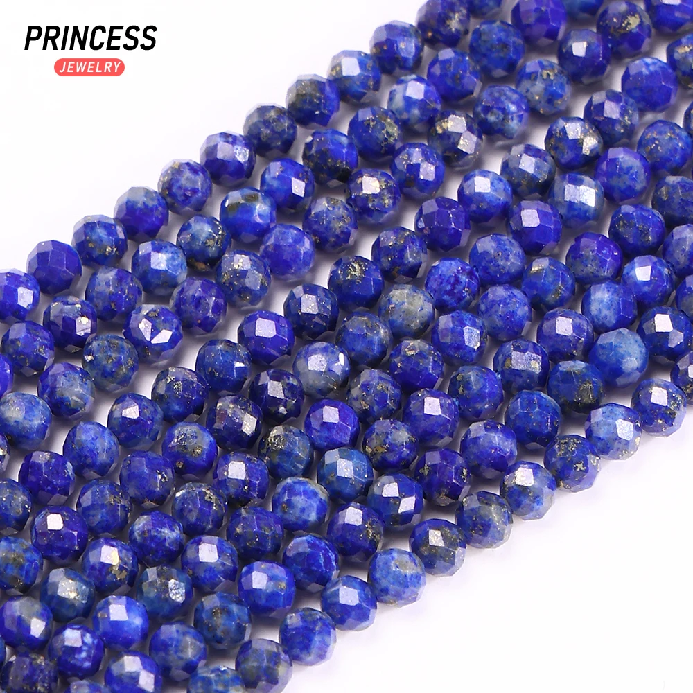 

A+ Natural Lapis Lazuli Faceted Beads Energy Stone Beads for Jewelry Making DIY Bracelet Necklace