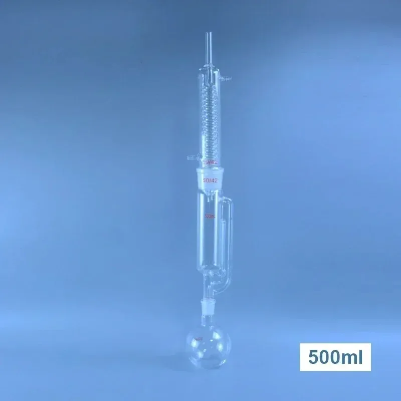 500ml Glass Soxhlet Extractor with Coiled Condenser Lab Glassware Kit for Extraction