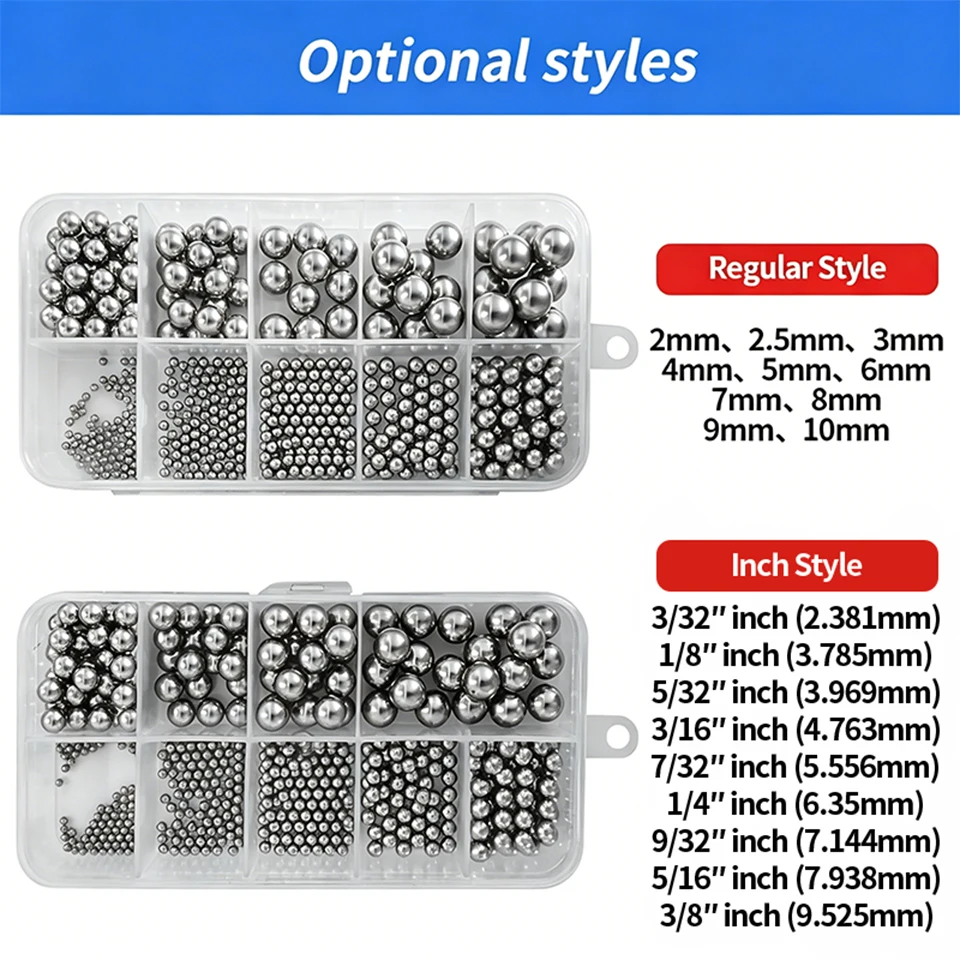 Hochpräzise 304 Edelstahl-Rollenkugeln, metrisch und imperial, massive Lagerkugeln, Durchmesser 2 mm–10 mm, lose und als Sortiment erhältlich – Detail 3