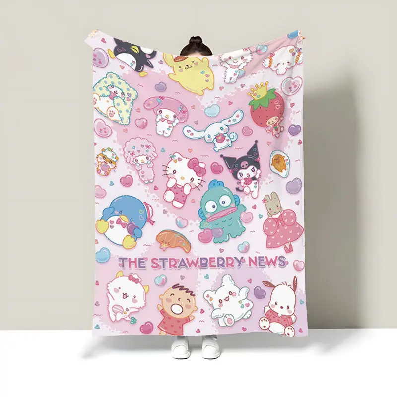 Sanrio Hello Kitty My melody kuromi cinnamoroll Creative Animation Peripheral Air-conditioning Blanket Cartoon Cute Nap Blanket