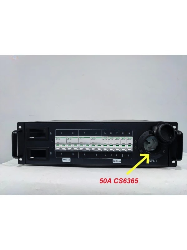 Suitable for 50-amp rotary lock input sockets, 220V/240V distribution racks and boxes.