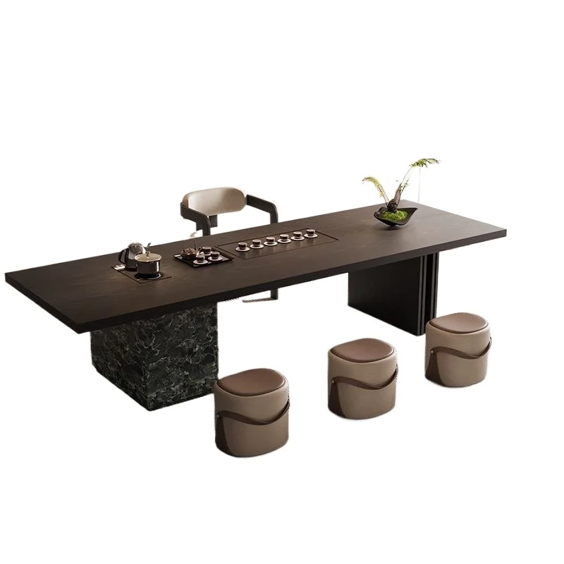 

All solid wood light luxury island tea table tea set tea table a complete set, home living room office