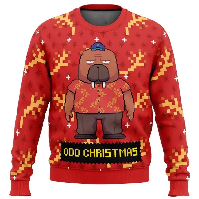 

2026 New Hiroshi Odokawa Odd Taxi Ugly Christmas Sweater Gift Santa Claus Sweater Men's Sweater 3D and Autumn/Winter tops