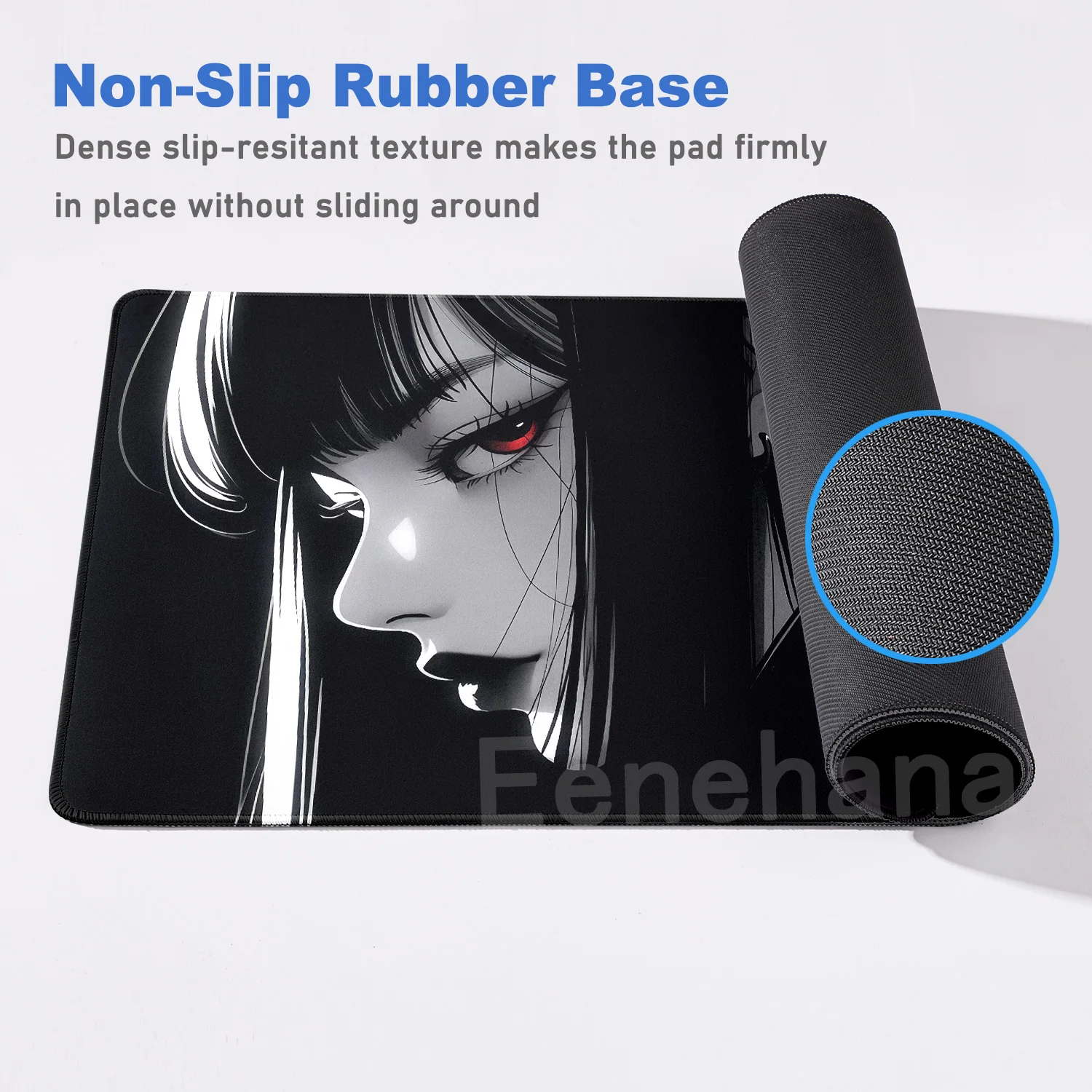 Duivel Masker Rubber Muismat Anime Goth Meisjes Gaming Muis Mat Gamer Vergrendeling Rand Computer Muismat Groot Kantoor HD Print Bureaumat