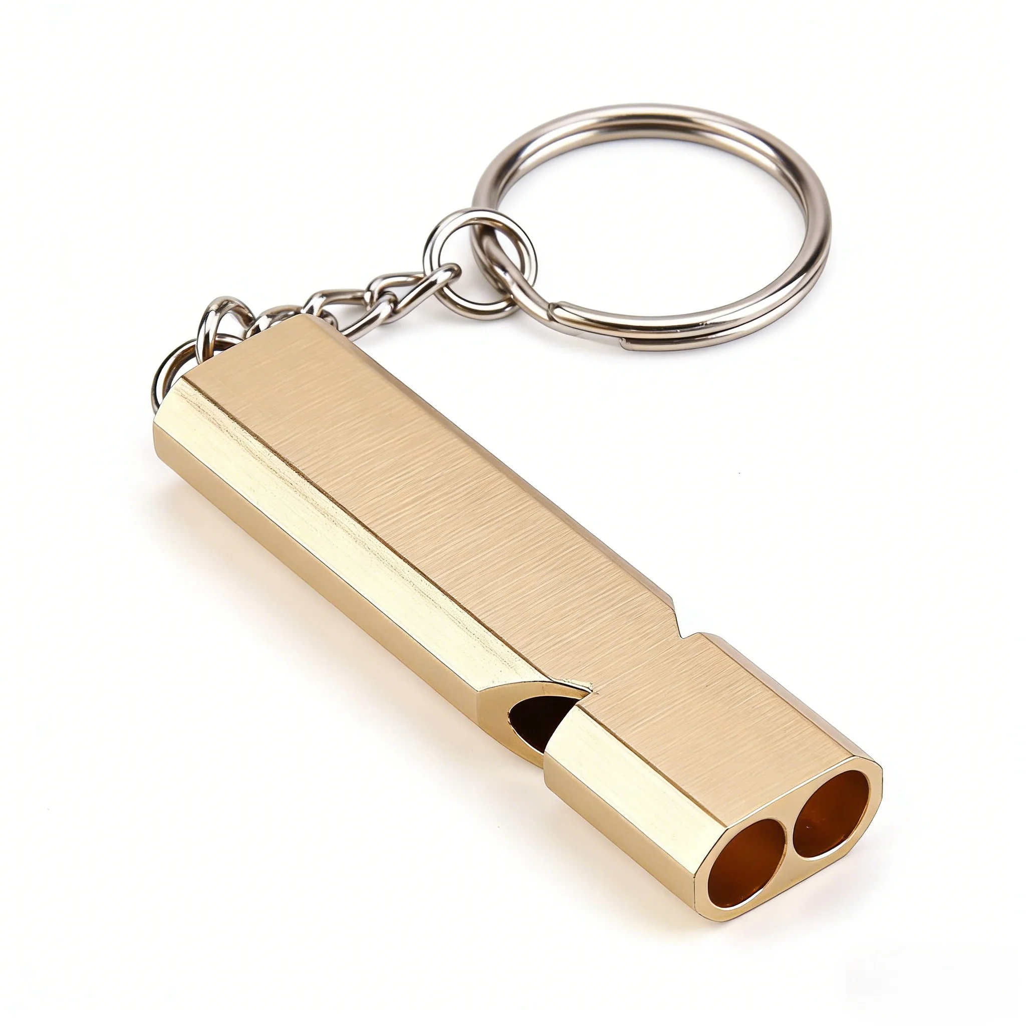 Durable Golden Survival Whistle (5.7cm): Compact Metal Whistle with Premium Gold Finish