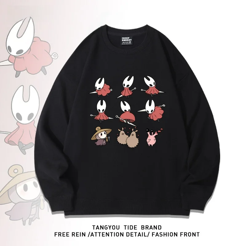 

Retro Cartoon Hollow Knight Game Silk Song Nearby round Ne Sweatirt Student Autumn Winter Fce Lined Versatile Trendy C...