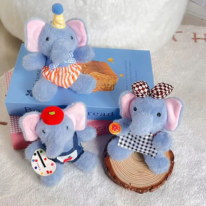 13cmのペインターネックレス風ゾウのバックパックペンダントキーホルダーぬいぐるみおもちゃ人形漫画アニメかわいいギフト友達向け楽しい人形