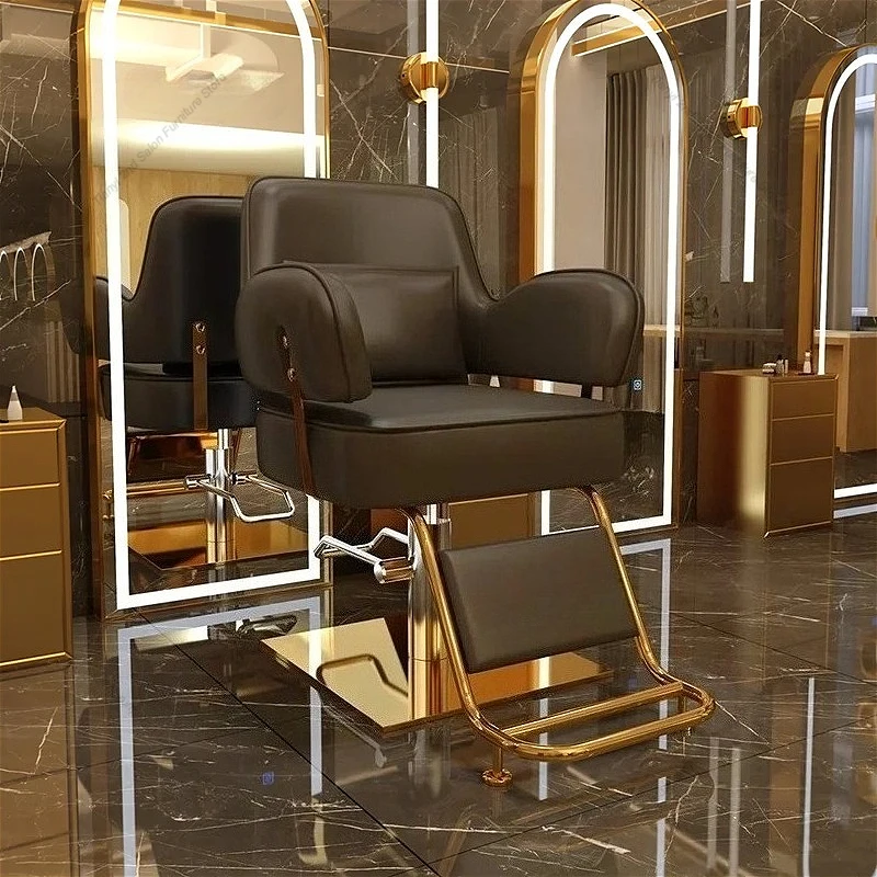 Men's Barber Chairs Backrest Professional Hairdresser Ergonomic Beauty Barber Chairs Reception Makeup Cadeira Facility Furniture