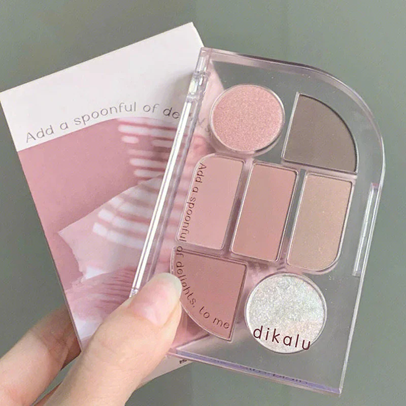 DIKALU Grey Powder Milk Tea Pure Wind Eyeshadow Tray Low Saturation Matte Niche Brand Earth Color Daily Makeup