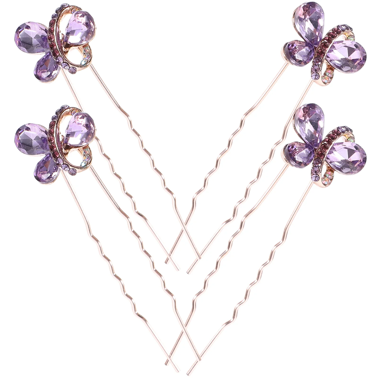 

Rhinestone Hairpin Headb Large Size Women Pink Spring Ponytail Clip U Shape Decorative Bridal Hair Accessories