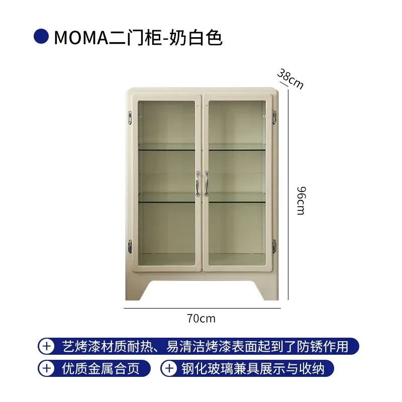 style retro metal glass display, living room storage storage iron sheet, Lego figure cabinet