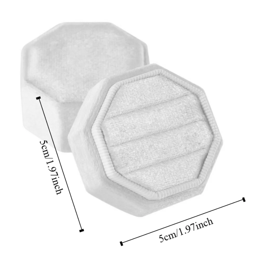 Elegant Three Slot Rings Holder Dustproof Valentine Flannel Jewelry Case Girlfriend Gift Soft Gift Packaging Box Ring Storage