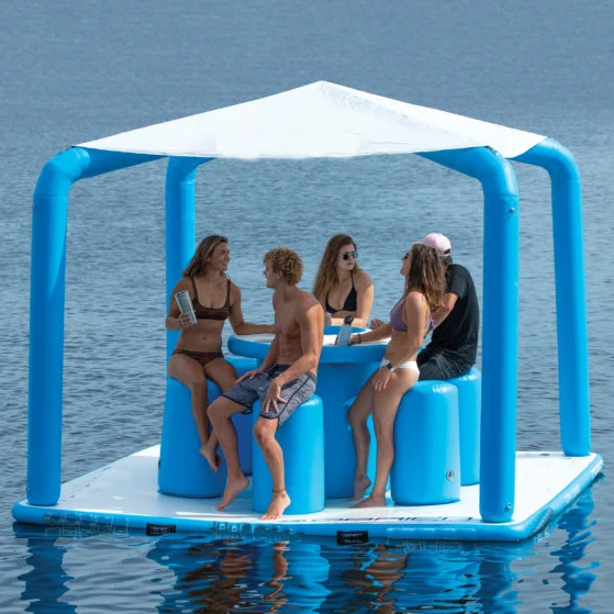 

Inflatable Dock Water Platform Water Sports Inflated Platform With Tent