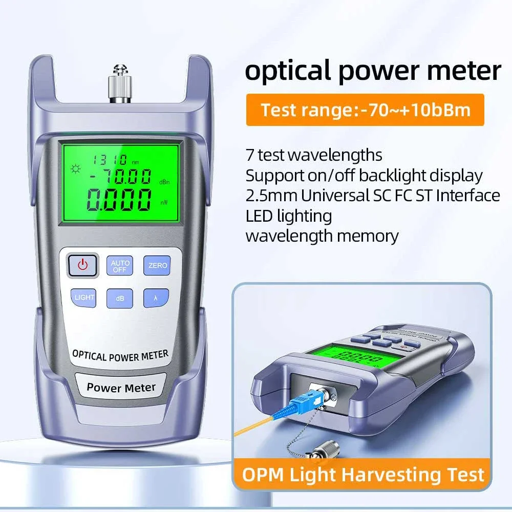 ชุดเครื่องมือไฟเบอร์ออปติกนาตาลิงค์ FTTH เครื่องวัดพลังงานแสงไฟเบอร์และเครื่องตัดไฟเบอร์,เครื่องปอก,เครื่องระบุตำแหน่งข้อบกพร่องด้วยภาพ 10MW (ไม่มีแบตเตอรี่)