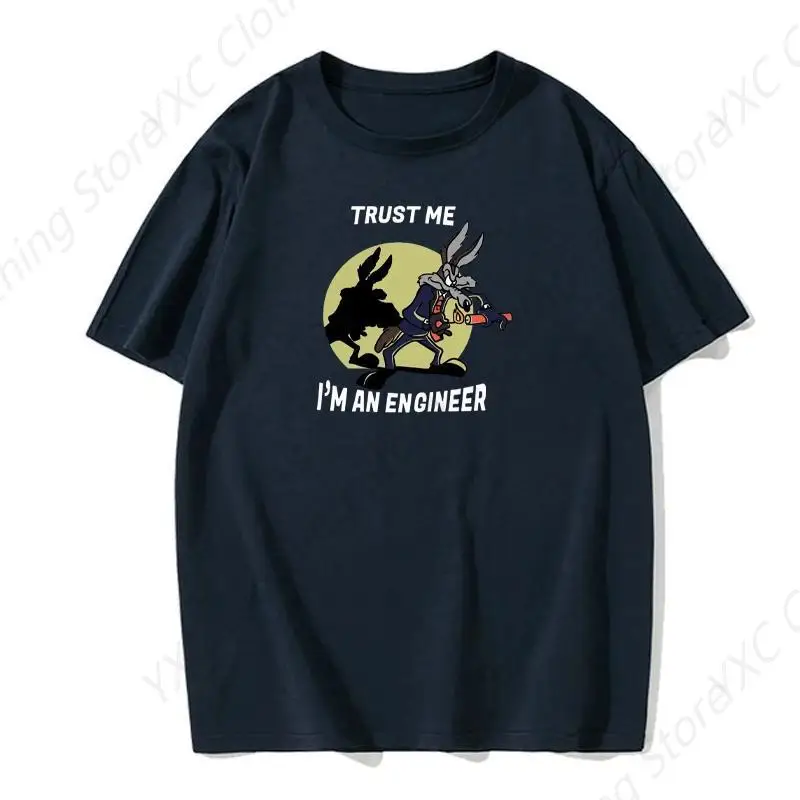 Trust Me Lm An Engineer Funny Men's T-shirt- Short Sleeve Crew Neck Soft Fitted Tees S - 6XL Fresh Classic Basic Tshirts