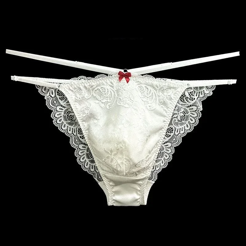 Cuecas masculinas de renda de seda rosa, show ao vivo, dança, DJ, clube, bar, festa privada FKK, presente BF, calcinha tanga