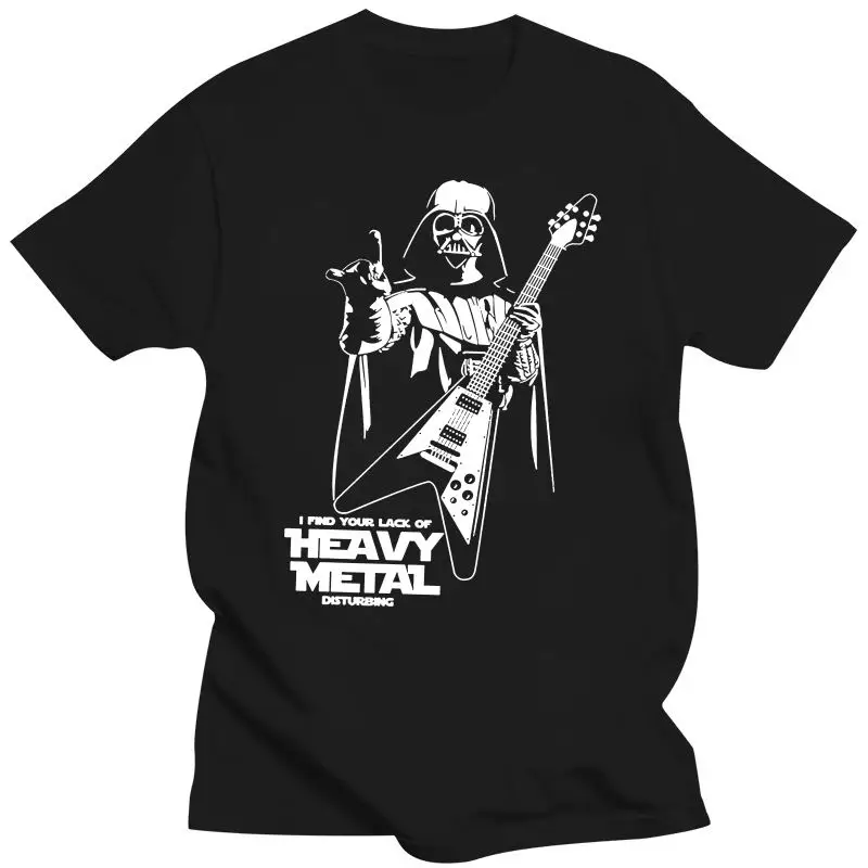 Camiseta para hombre S W Find Your Lack Of Heavy Metal Flying V Guitar, camiseta divertida, camiseta novedosa para mujer