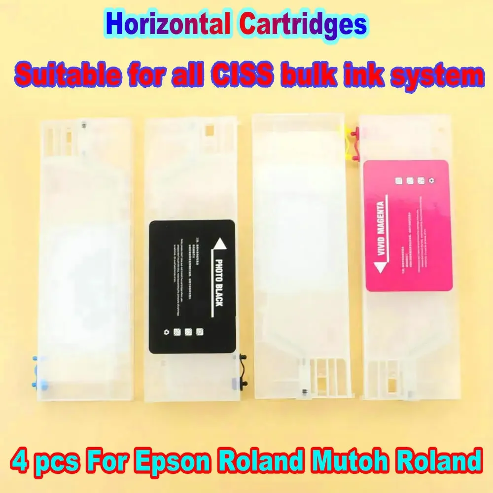 Printer Empty Refill Cartridges Without Float 4pcs/lot Ciss Ink System Cartridge For Mimaki Roland Mutoh Epson 3000 5000 7000