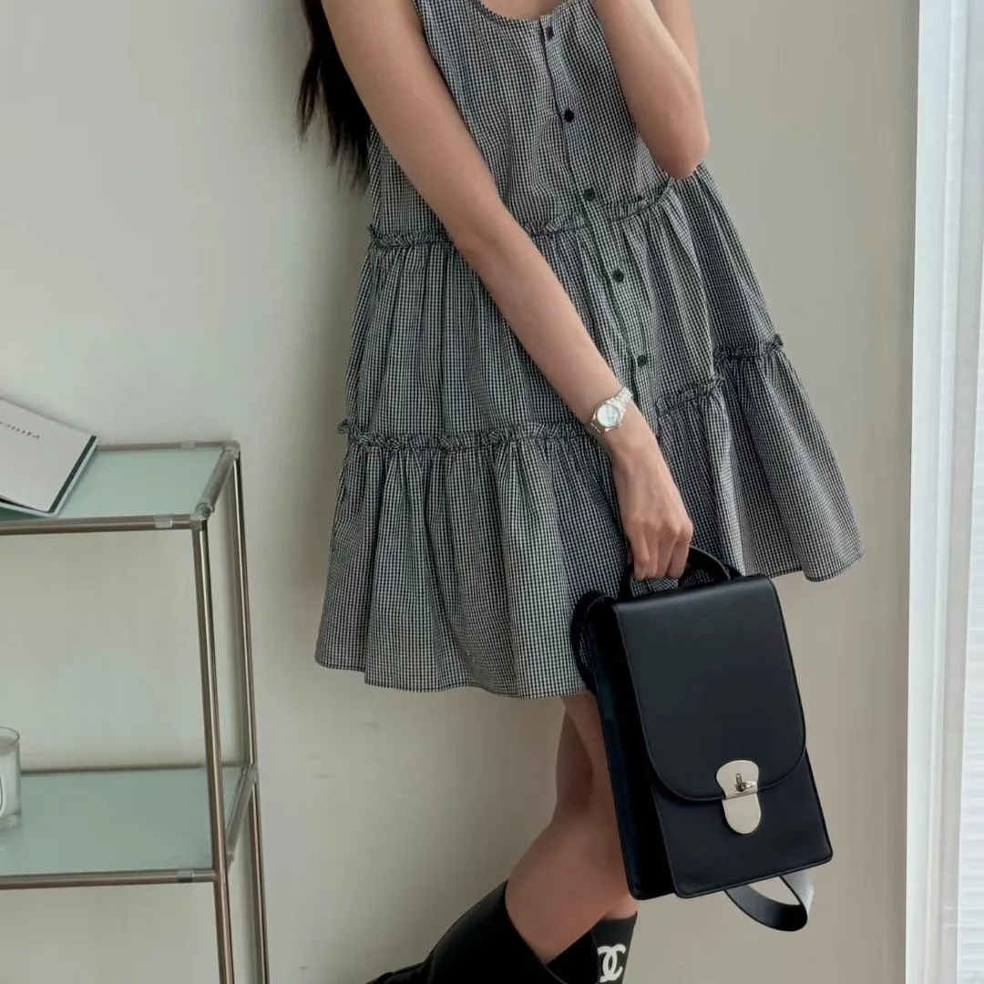 Nimo Home Chic Versatile Dress Summer Casual Cotton 100% No Sleeve Sweet Style Cake Skirt Fabricose Material