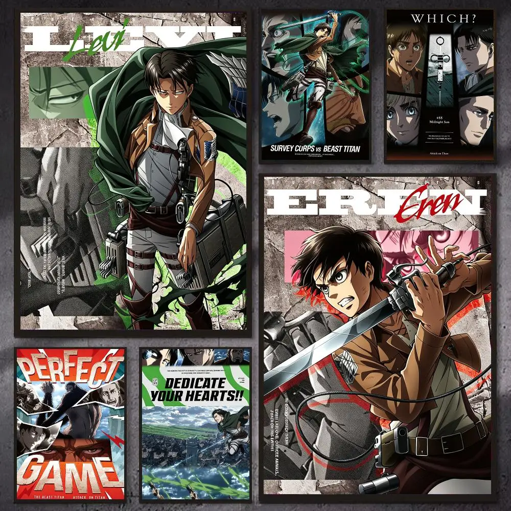 Póster de Anime Ataque a los Titanes, Decoración Moderna para Sala de Juegos, Arte de Pared en Lienzo, Artículos Geniales para la Habitación