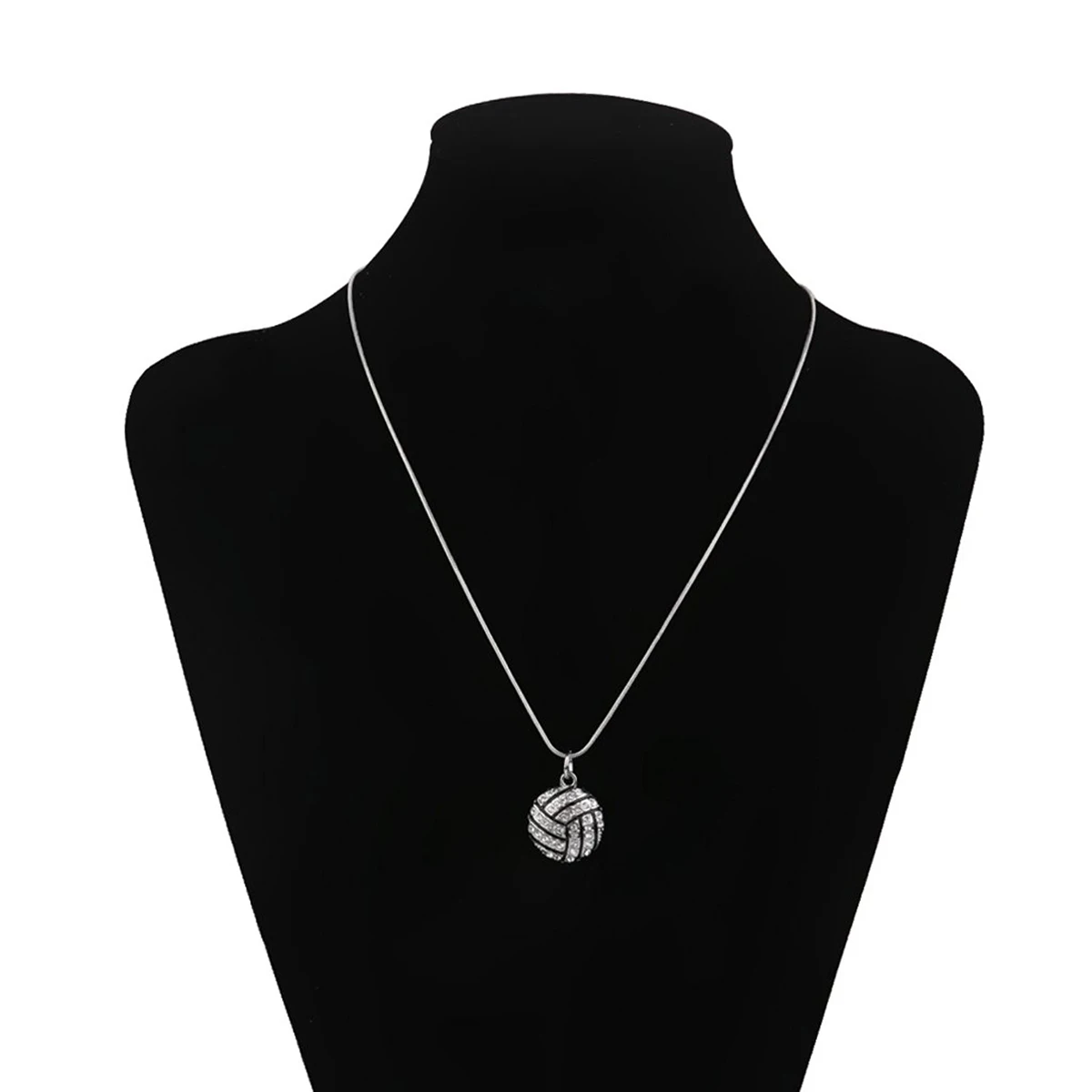 

Rhinestone Necklace Volleyball Shape Snake Chain Pendant Charm Long-lasting Lightweight Prom Party Jewelry Decor