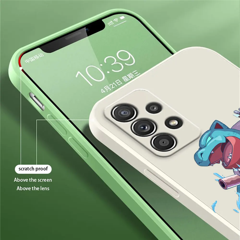 Anime Snorlax Fire Water Pokemon Anime Case For Samsung Galaxy A54 A53 5G A33 A34 A52 A72 A73 A32 A51 A71 A7 2018 Silicone Cover