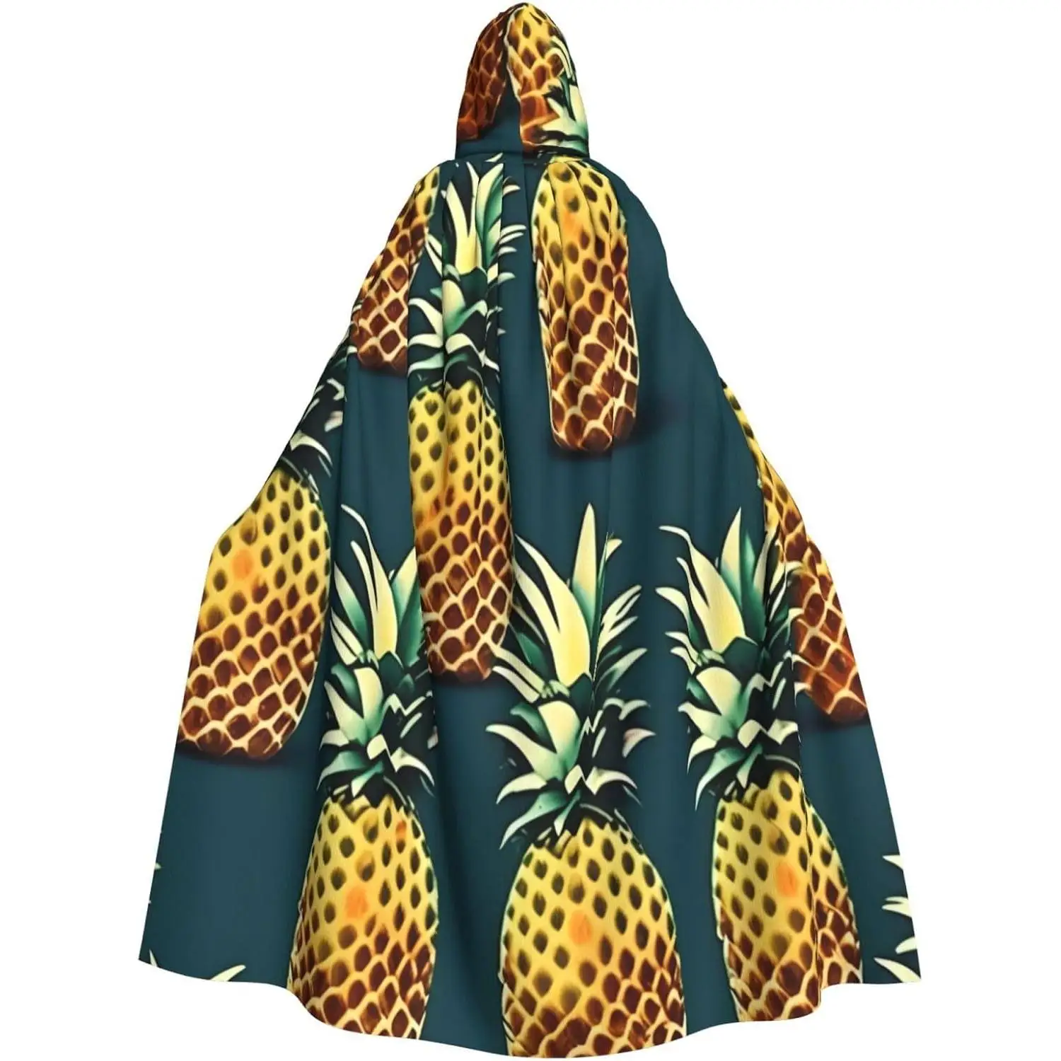 

Карнавальный плащ с принтом ананаса в стиле ретро, накидка с капюшоном, карнавальный костюм, халат унисекс, плащ, сохраняет тепло, водостойкий