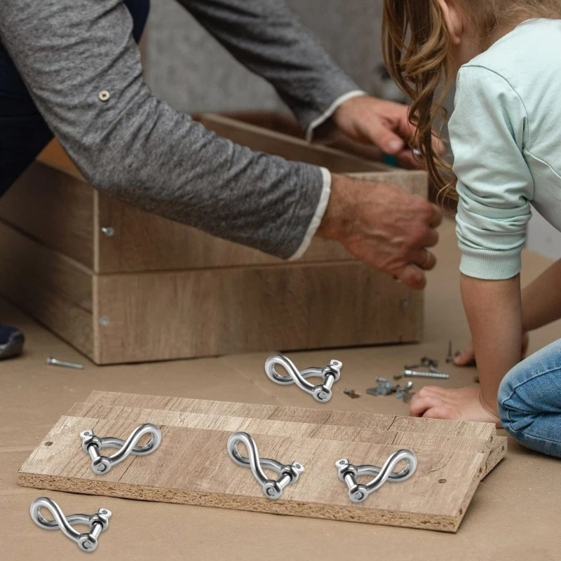 Heavy Duty Chain Shackle Stainless Lifting Load Pin Shackle Anchors Bows Marine Rings Shackles 6mm 1/4inch