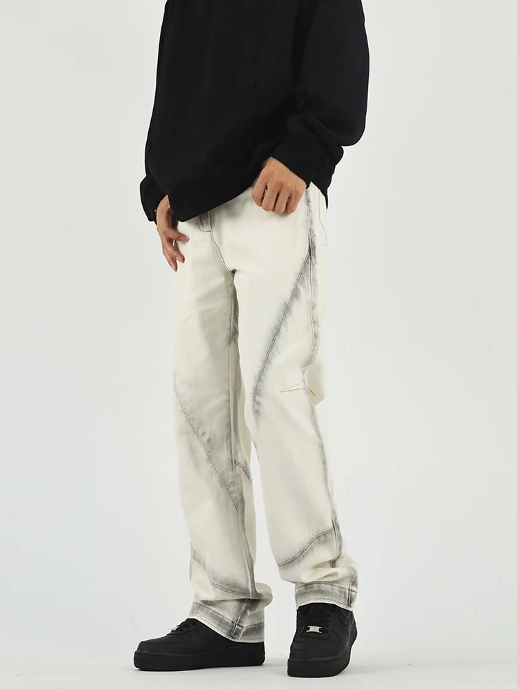 

Мужские джинсы в американском ретро-стиле, свободные, прямые, повседневные, длинные брюки, молодежный стиль, для всех сезонов