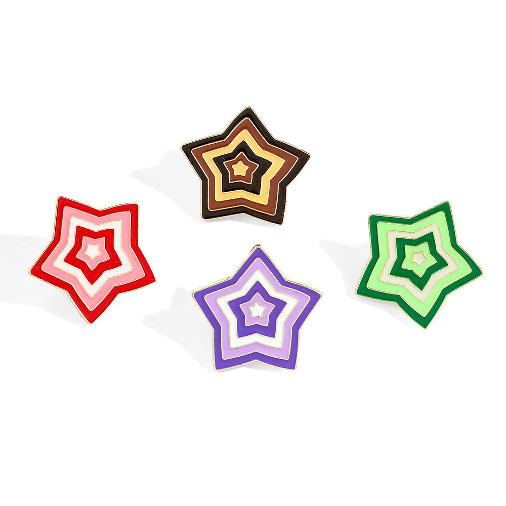 

Cute Color Gradient Enamel Pins Beautiful Five-Pointed Star Brooch Clothing Lapel Badge Jewelry Gift for Friends