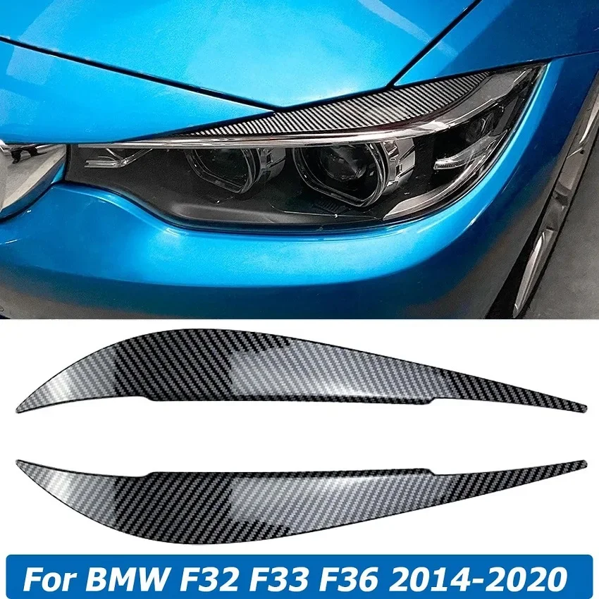 

Car Front Headlight Eyelids Eyebrows Headlamp Eye Lid Cover Trim Sticker For BMW F32 F33 F36 4 Series 2014-2020 Styling Moulding