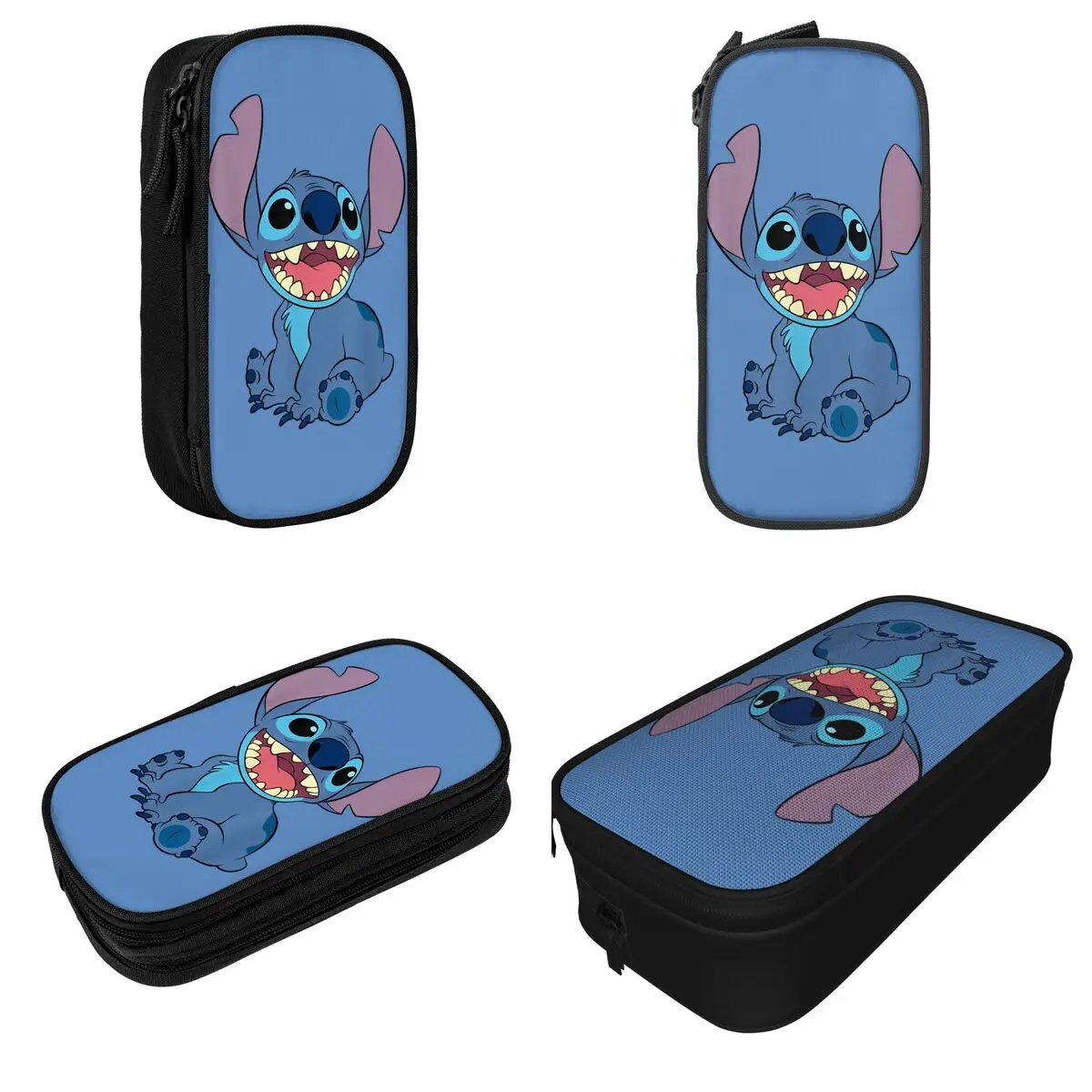 Lilo & Stitch Sitting Happy Pencil Cases Cute Pencil Pouch Pen Box Girls Boys Large Storage Bags Students School Gift Stationery