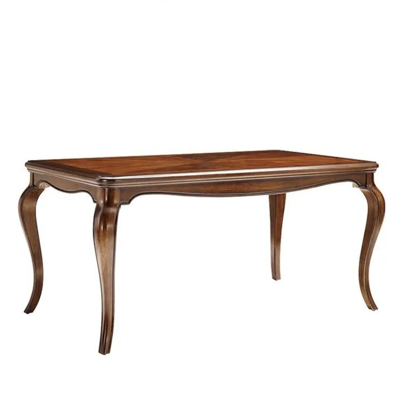 American rural solid wood classical retro solid wood dining table dining chair dining table combination