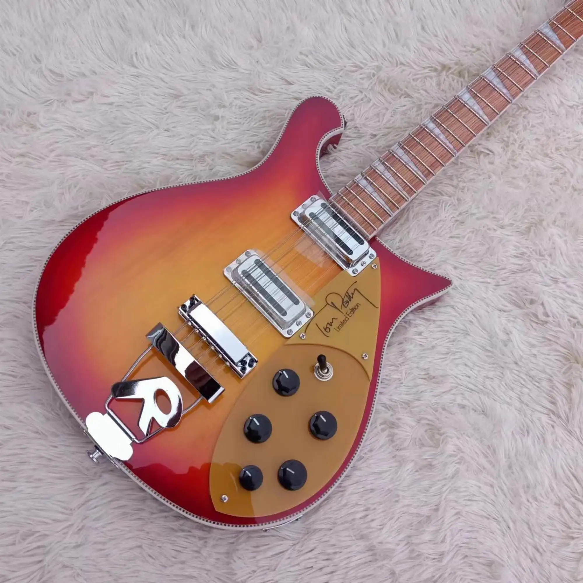 In Stock New Rickenbacker 620 FG Fireglo Electric Guitar Flame Maple Top In Cherry Sunburst 2403