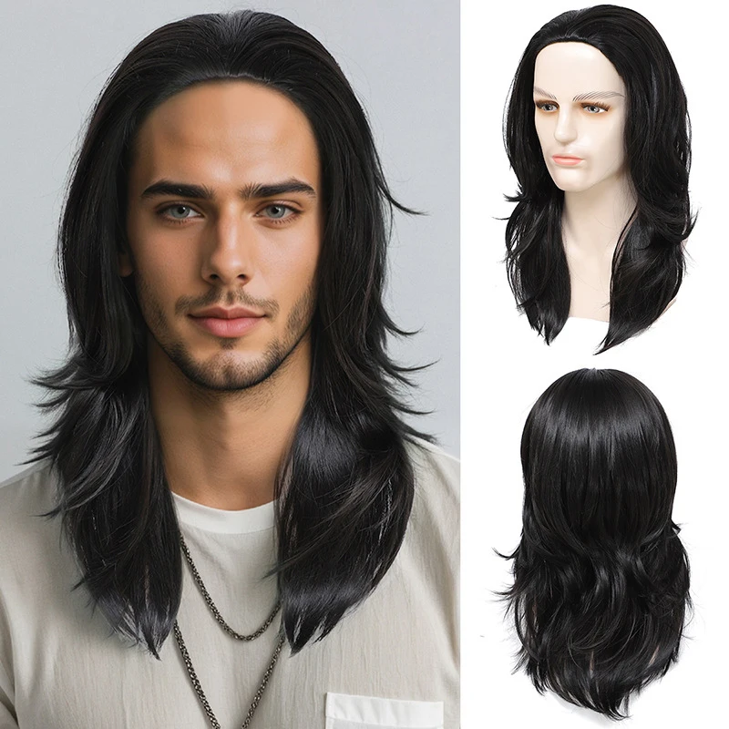 Black layered updo cosplay wig