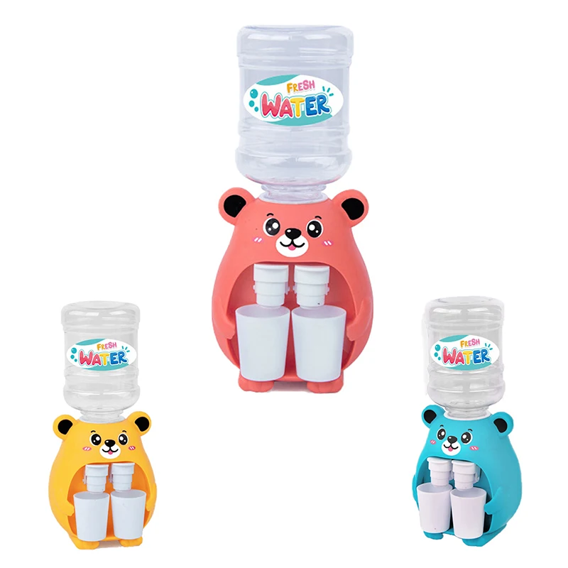 Mini Little Bear Outlet Water Dispenser Simulated Kitchen Toy For Children Gift Cartoon Water Juice Milk Drinking Fountain Prop