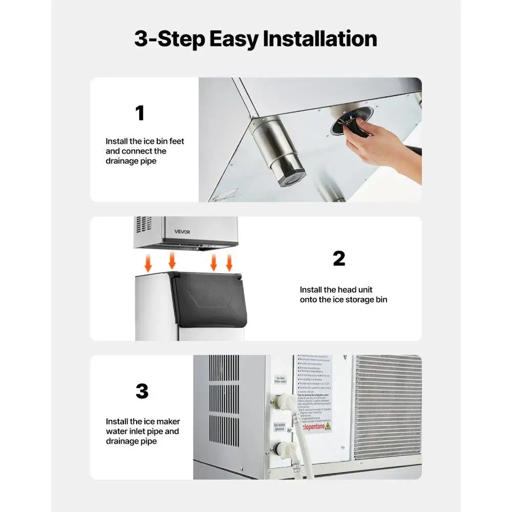 ステンレス鋼 300ポンド容量 製氷機収納ビン フィルターと調節可能な足付き レストランやホテル用