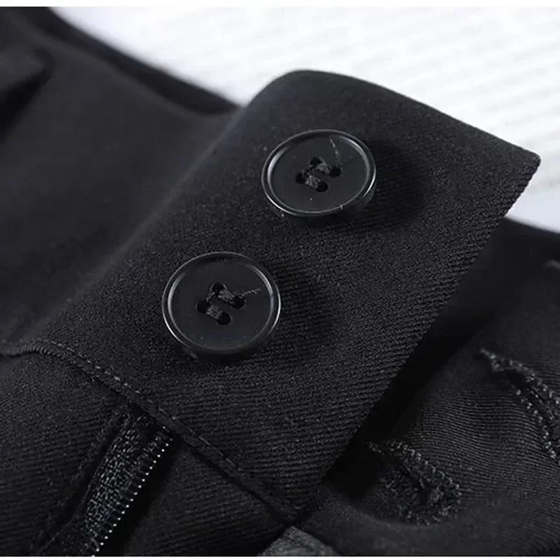 Klassische Koreanische High-Waist Anzughose für Damen, Modische Allround-Arbeitshose, Lässige Weite Gerade Hose für Frauen – Detail 16