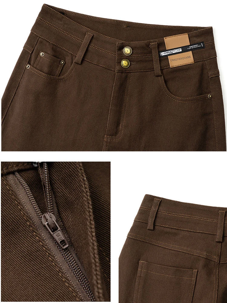 Streetwear High Waist Flare Jeans Women Slim Trend Stretch Denim Pant Elegant Straight Pantalones Black Skinny Vaqueros Korean