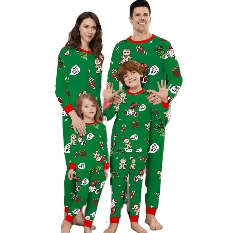 

2024 Christmas Family Matching Pajamas Sets Xmas Daddy Mommy and Me Pyjamas Clothes Father Mother Children Sleepwear Tops+Pants