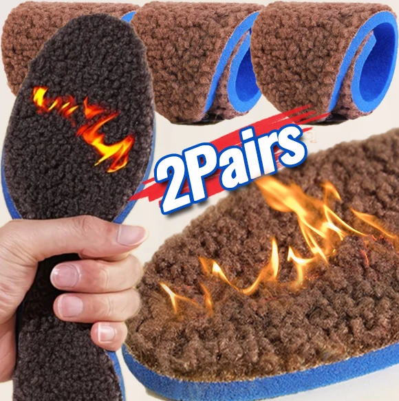 1/2pairs Thicken Warm Insoles Winter Plush Alpaca Wool Cold-proof Insole Warm Men Women Snow Boots Heated Foot Pad Soft Insole