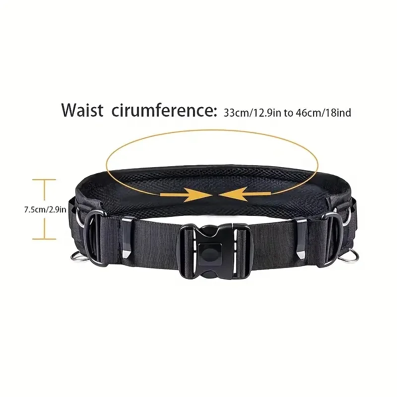 DSLR Camera Waist Belt,Multi-Functional Outdoor Photography Accessory for SLR/DSLR,Tripods,Flashlights,Water Bottles image 6
