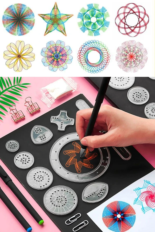 Divertidos juguet de dibujo de pirógrafo, conjunto de engranaj y ruedas entrelazados, regla geométrica, accorios de dibujo, juguete educativo creativo para niños - AliExprs 26 Divertidos juguet de dibujo de pirógrafo, conjunto de engranaj y ruedas entrelazados, regla geométrica, accorios de dibujo, juguete educativo creativo para niños - AliExprs 26
