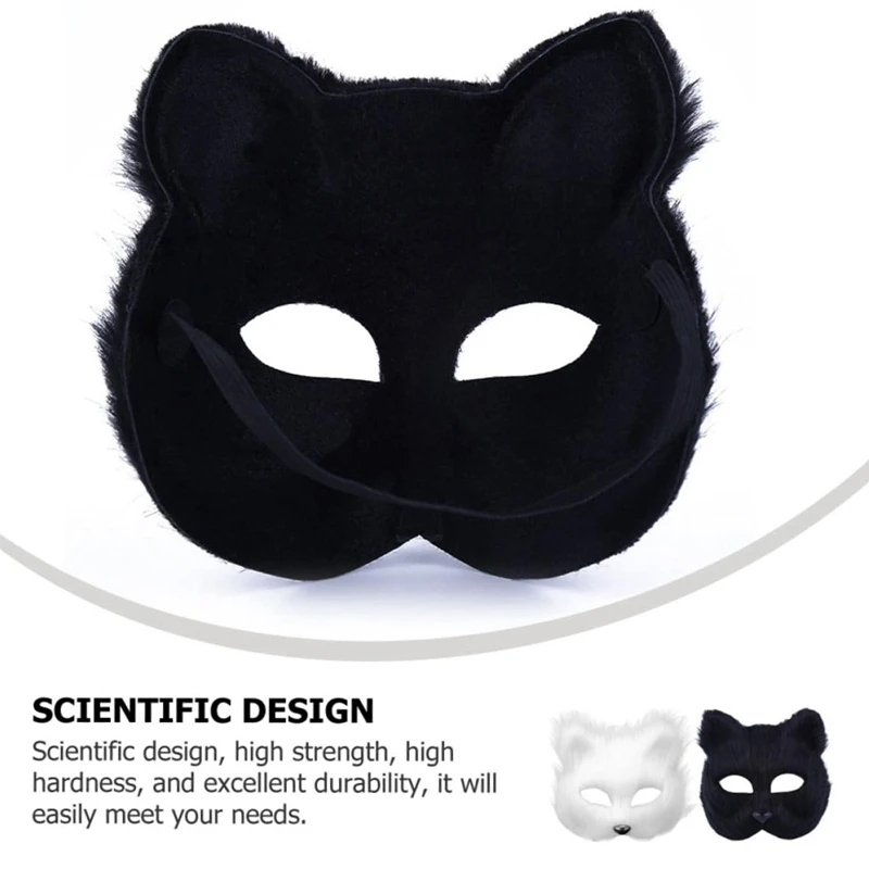 Halloween Cosplay Karneval Party Fuchs Form Gesichtsmaske Kunstpelz Pelztier Katze Haarmaske Maskerade Kopfbedeckung Nachahmung Spielzeug – Detail 10