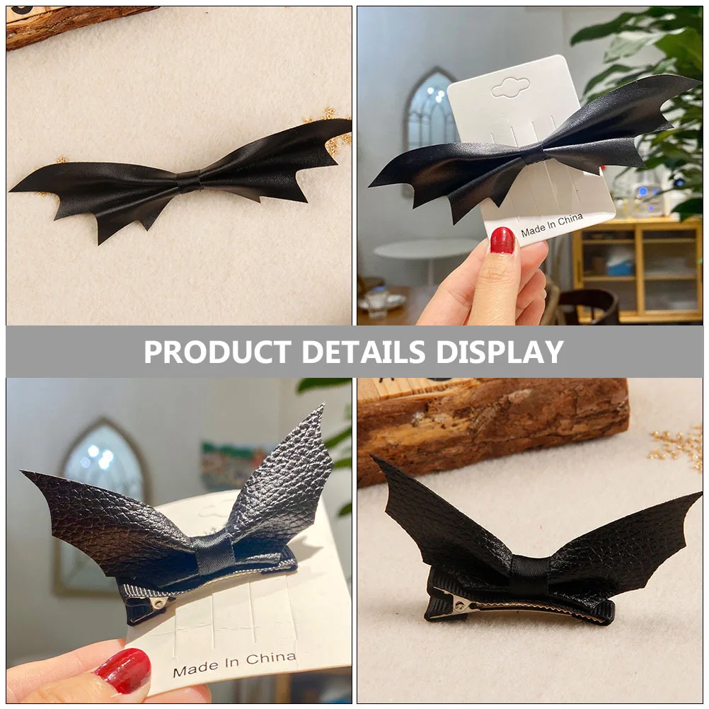 

6Pcs Halloween Bat Hairpins Black Bat Shaped Hair Clips Party Hair Clamp Headwear for Women Girls Daily Travel Use