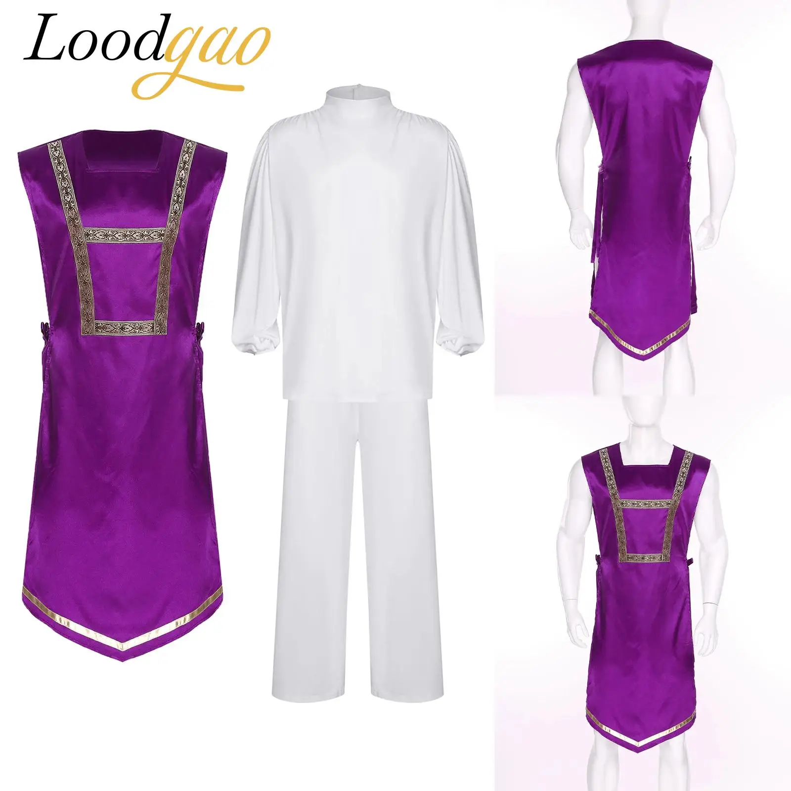 

Мужской костюм для лирического танца, костюм, пуловер с длинными рукавами, рубашка для литургического танца, туника на шнуровке, жилет, брюки